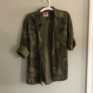 Camo button down shirt long sleeve
